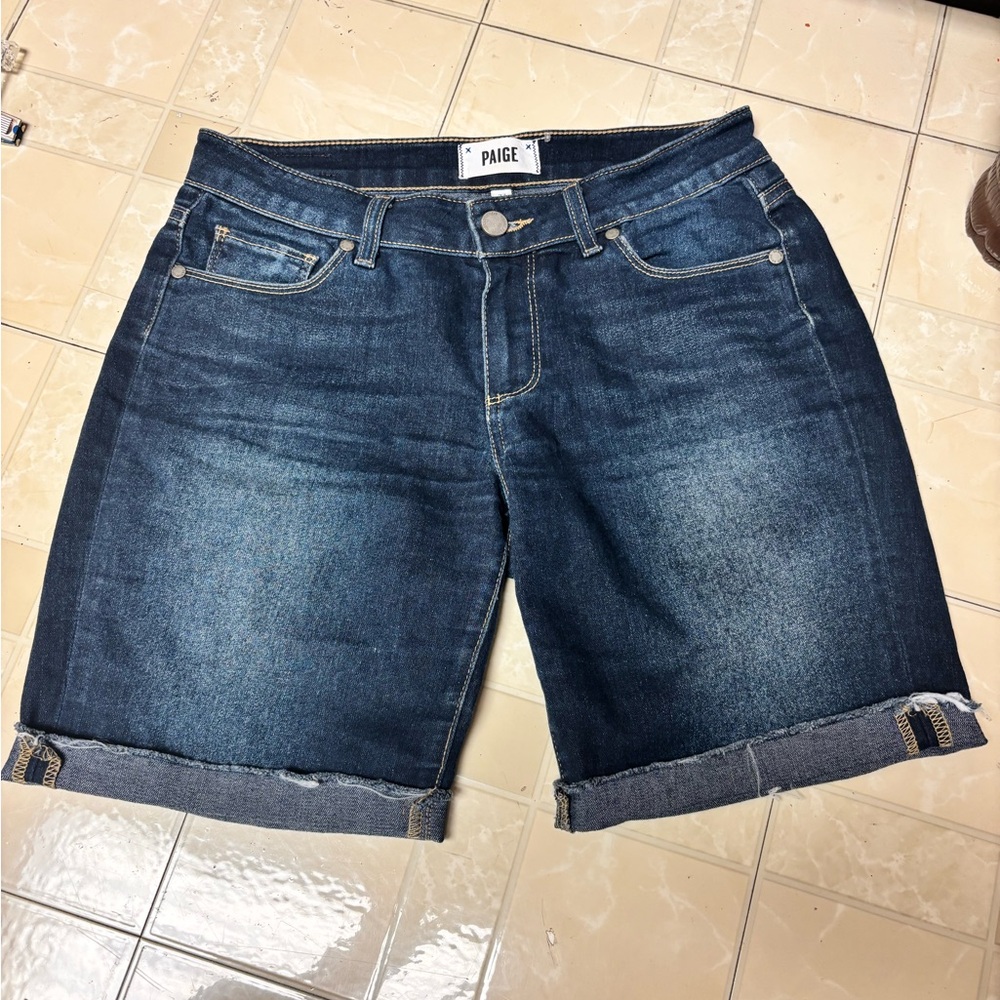 PAIGE “Ariana” Bermuda Denim Shorts – Women’s Size 27